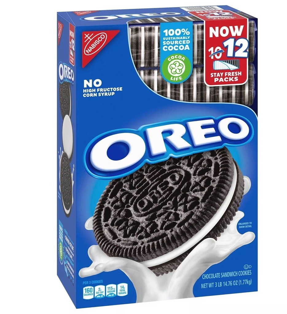 Oreo Chocolate Sandwich Cookies (12 Stay Fresh Packs 62.76 Ounce)