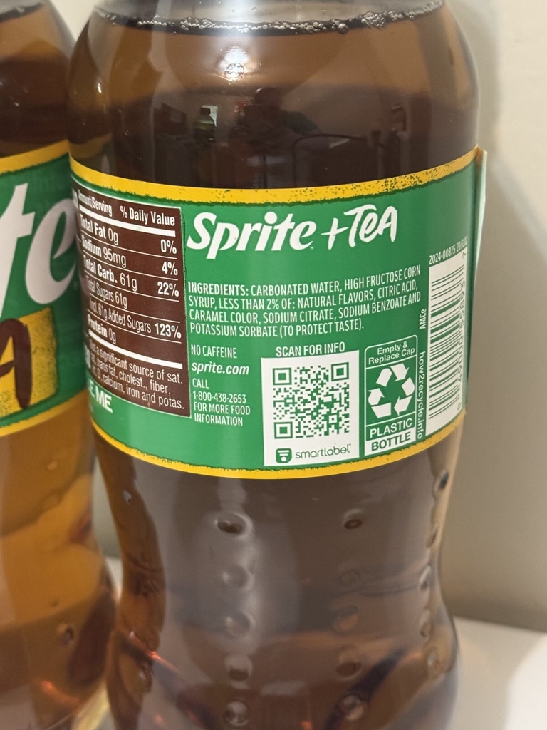 NEW LIMITED EDITION Sprite + TEA Lemon Lime Chill Soda 20 OZ BOTTLES (2 PACK)