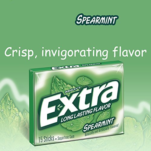 EXTRA Spearmint Sugarfree Gum  35 Stick  Pack of 6