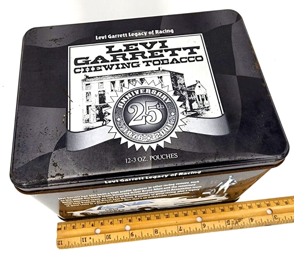 2001 Levi Garret Tobacco Tin  25h Anniversary Racing
