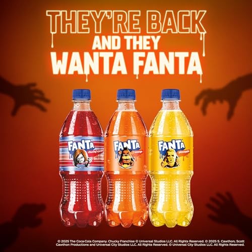 Fanta, Fruit Punch Caffeine Free Soda Soft Drink, Chucky's Punch Halloween Edition, 20 Oz
