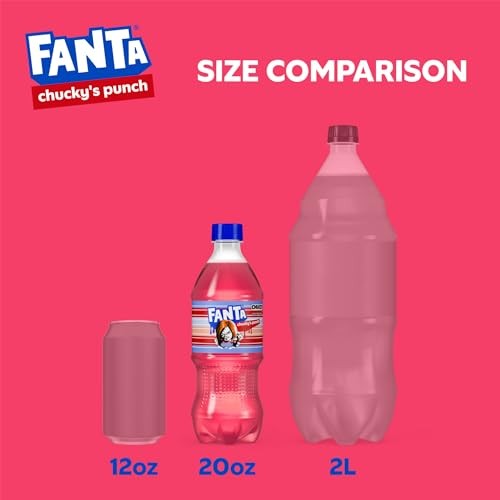 Fanta, Fruit Punch Caffeine Free Soda Soft Drink, Chucky's Punch Halloween Edition, 20 Oz