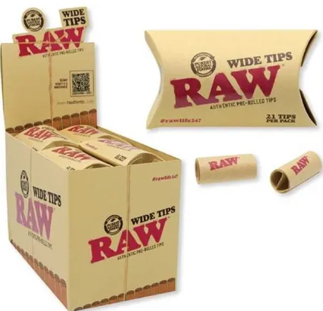 RAW PRE-ROLLED WIDE TIPS 20/20CT