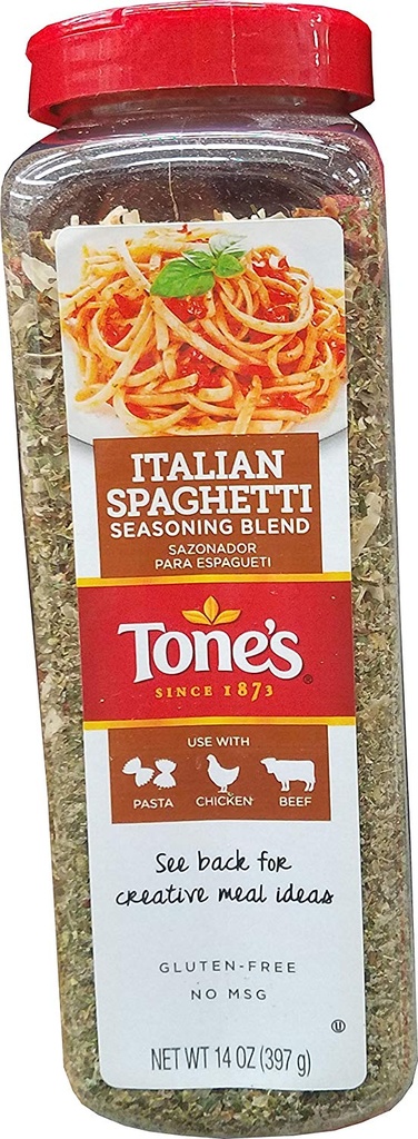 [041351001384] Tones Italian Spaghetti Seasoning Blend 14 oz
