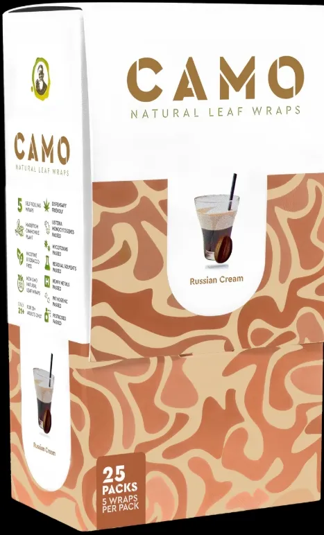 [850030268426] CAMO RUSSIAN CREAM LEAF WRAP 25/5CT