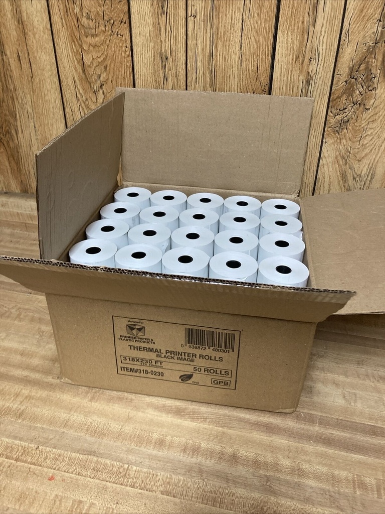 [638872480301] Thermal Paper Receipt Rolls 3-1/8" X 230' White 50 Rolls Brand New
