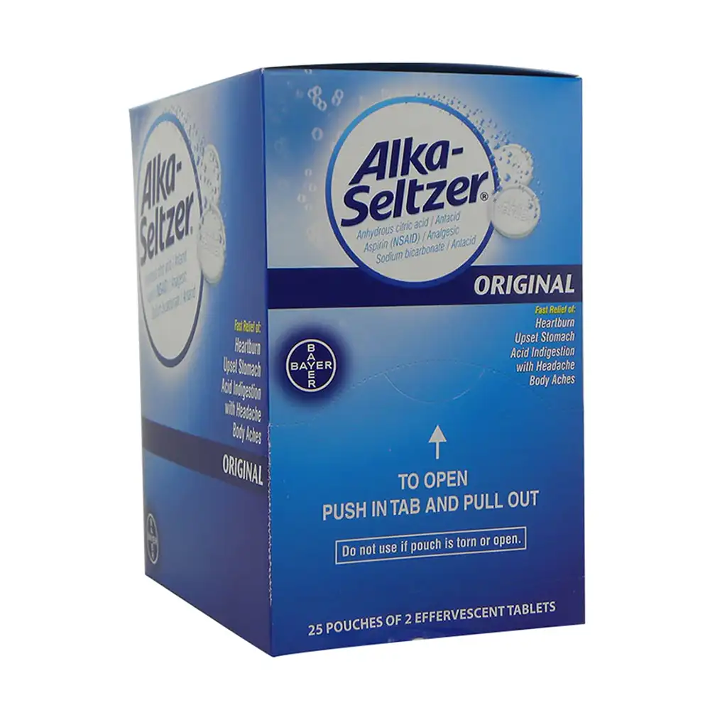 Alka-seltzer Original Effervescent Tablets, 25 Pouches of 2 Tablets Each