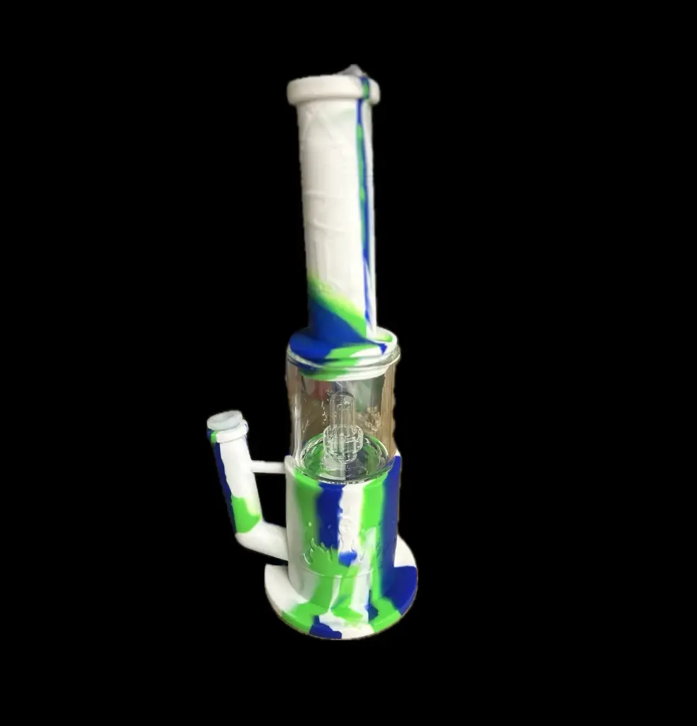 14" Silicone/Glass Water Pipe - Assorted Colors