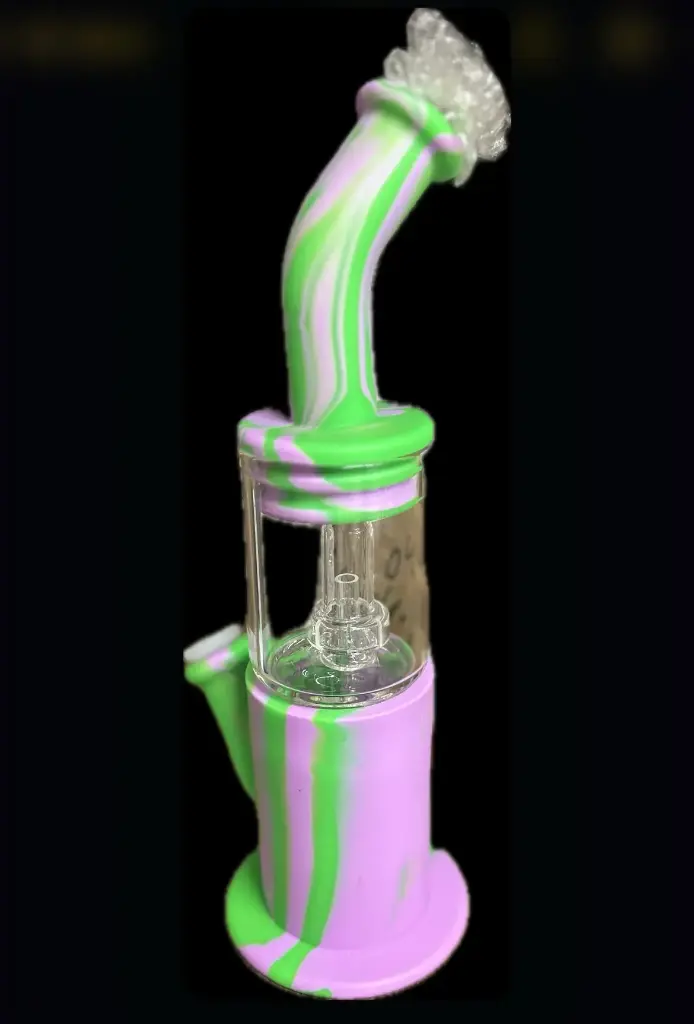 12" Silicone/Glass Water Pipe - Assorted Colors