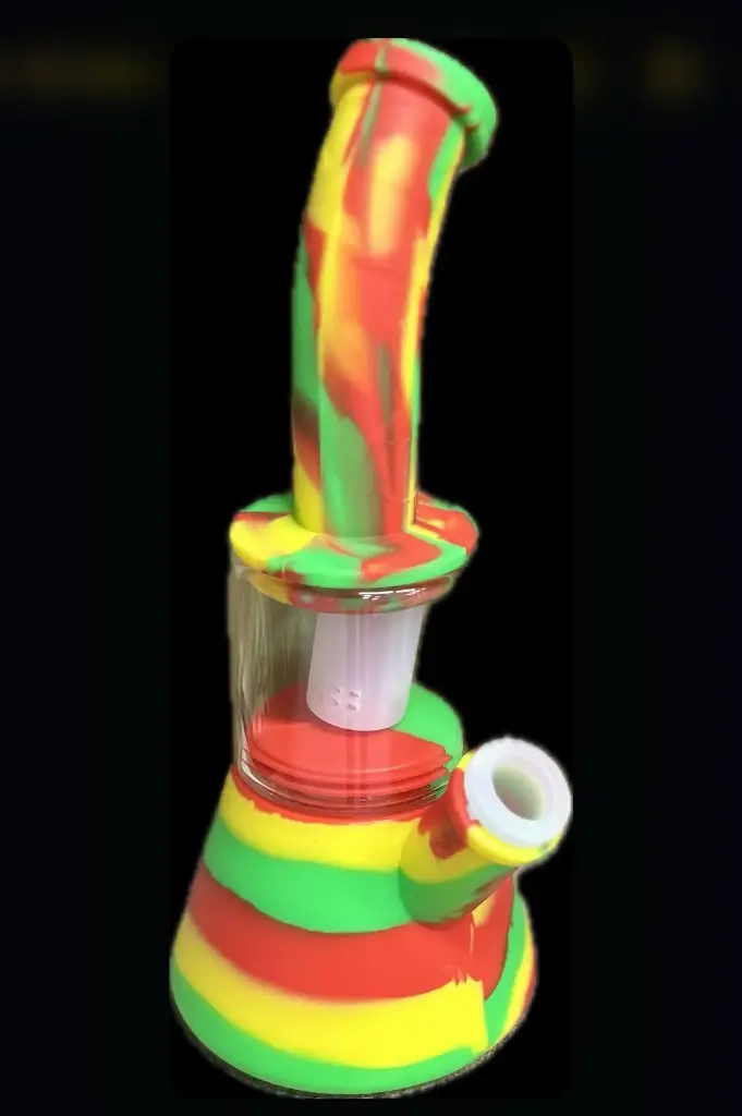 9"  Silicone/Glass Water Pipe - Assorted Colors