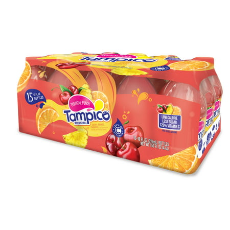 [095188012662] Tampico Tropical Punch Cherry Orange Pineapple 10 oz 15 pk.