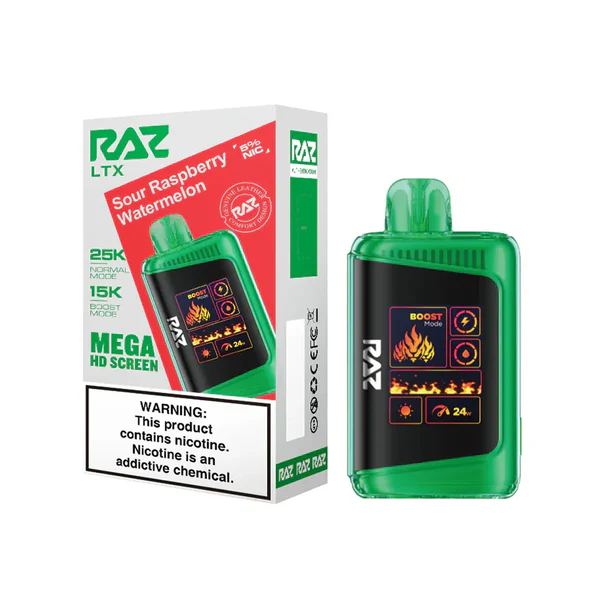 RAZ 25K SOUR RASPBERRY WATERMELON 5CT 