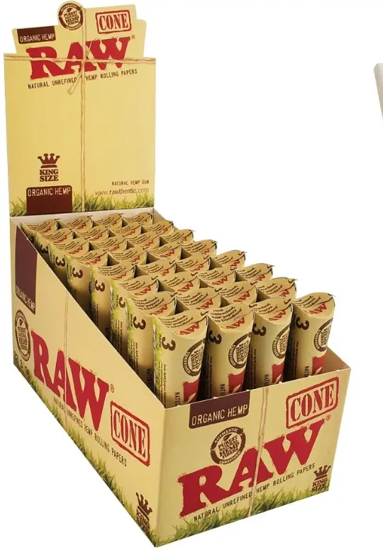 RAW CONES KING SIZE ORGANIC HEMP 3/32CT