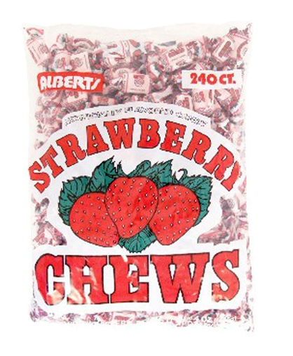 [072084018226] ALBERTS STRAWBERRY CHEWS 240CT