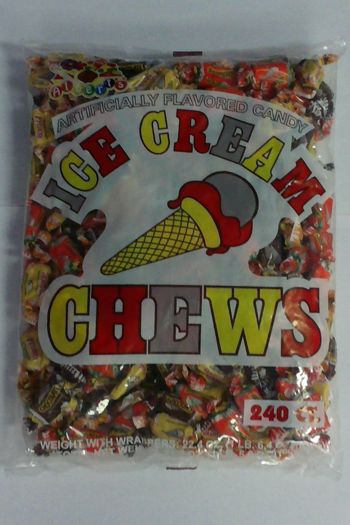 [072084018202] ALBERTS ICE CREAM CHEWS 240CT