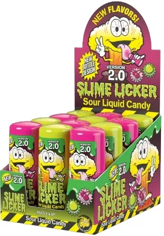 TOXIC WASTE SLIME LICKER 2.0 BLACK CHERRY & GREEN APPLE 2OZ/12CT