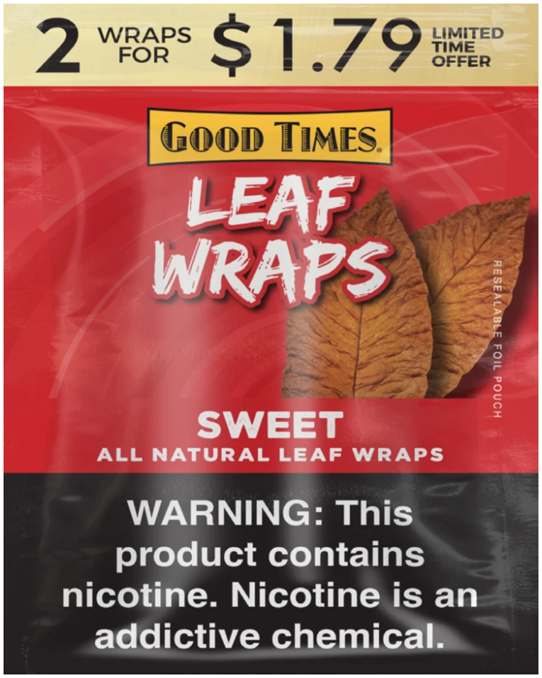 GOOD TIMES LEAF WRAPS SWEET 25/2CT