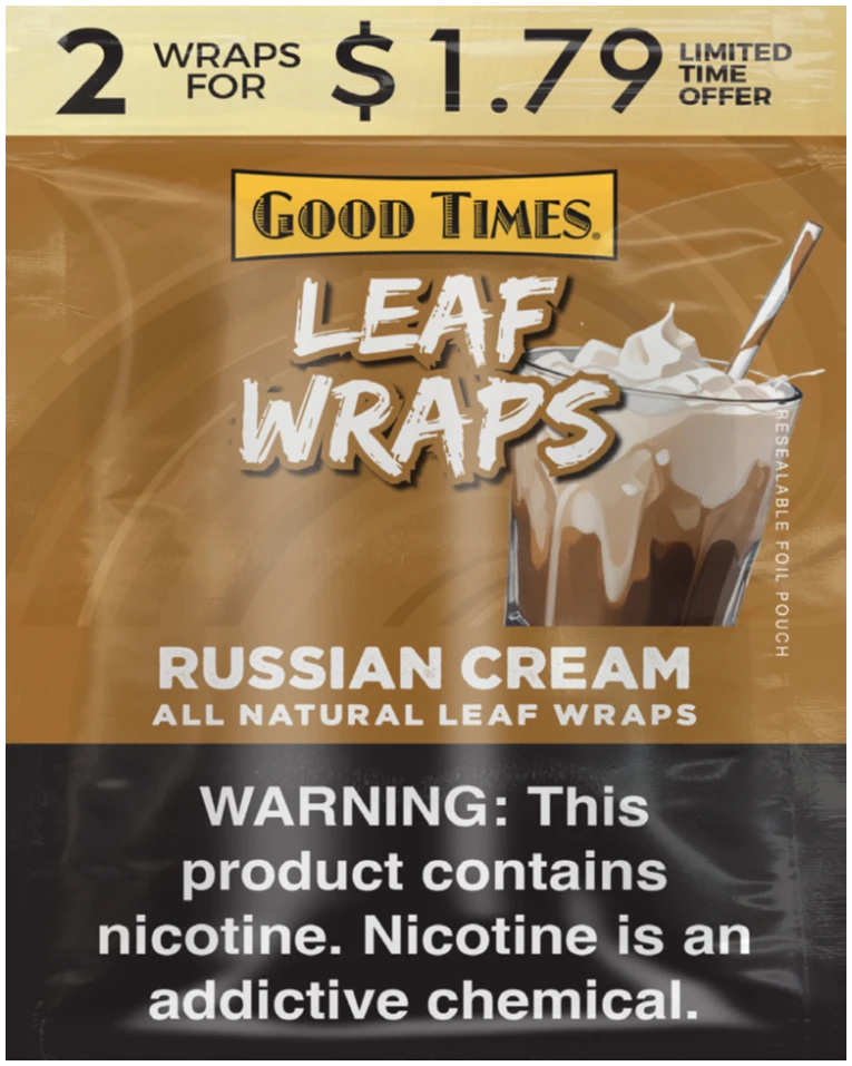 GOOD TIMES LEAF WRAPS RUSSIAN CREAM 25/2CT