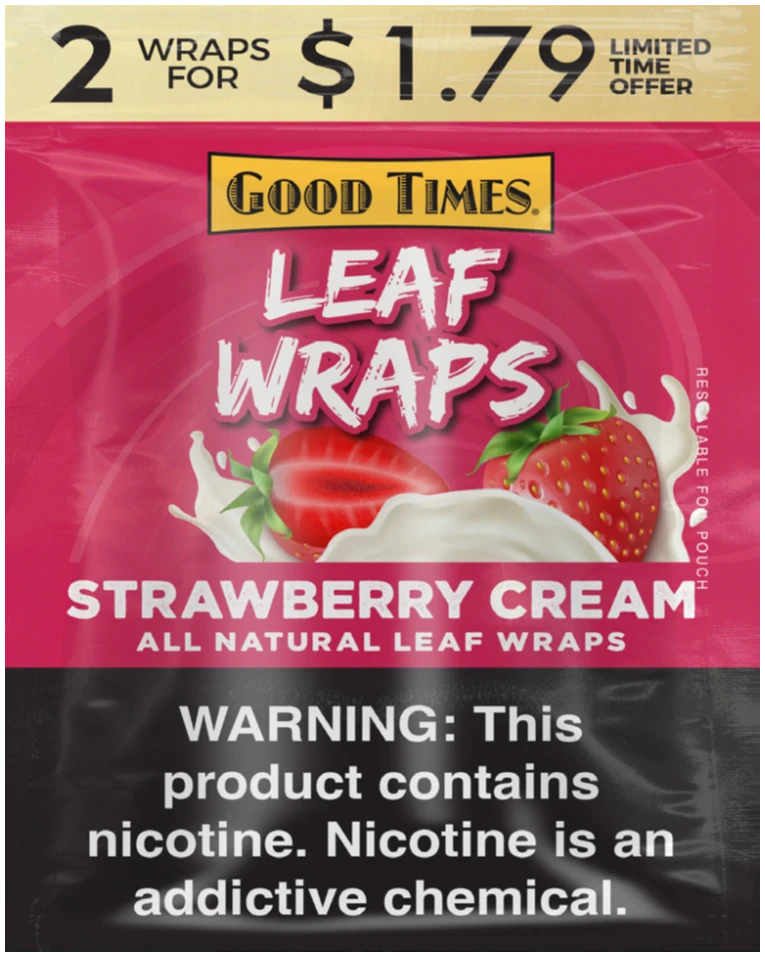 GOOD TIMES LEAF WRAPS STRAWBERRY CREAM 25/2CT