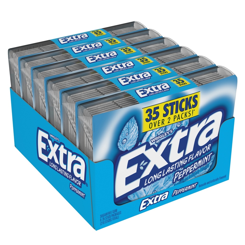 Extra Peppermint Sugar Free Bulk Chewing Gum  Mega Packs  35 Pc  6 Ct