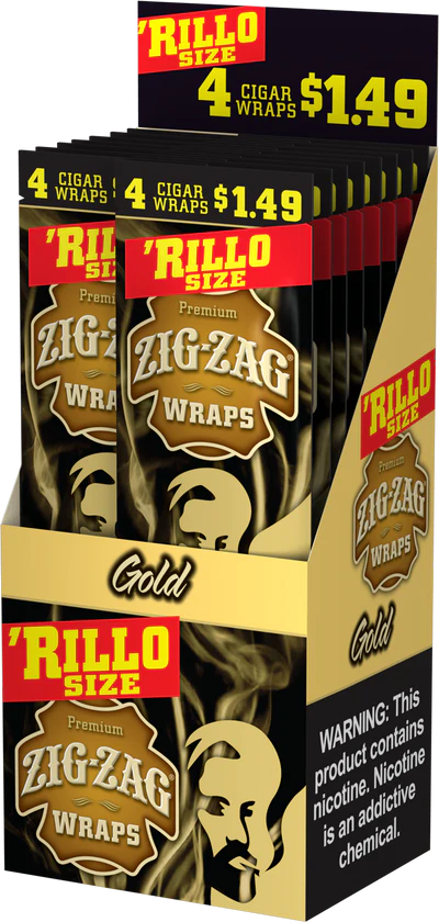 Zig-Zag Gold Cigar Wraps 4/1.49