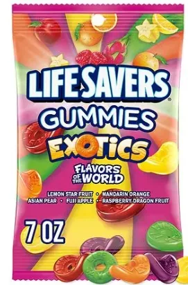 [022000073815] LIFESAVERS GUMMIES EXOTICS 7OZ