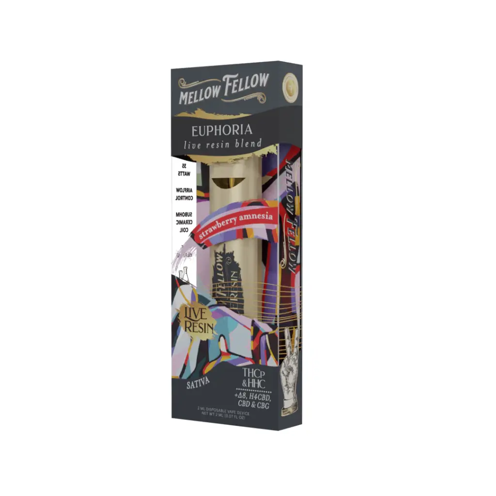 MELLOW FELLOW DISPOSABLE 2 ML EUPHORIA BLEND STRAWBERRY AMNESIA