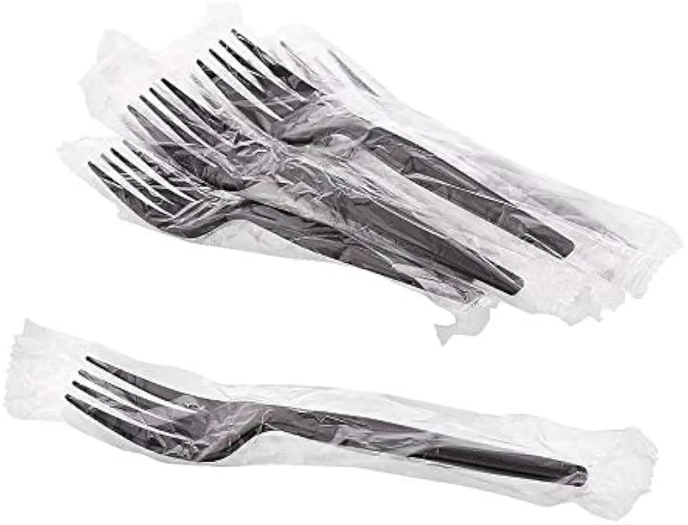 FORK PLASTIC POLYPROPYLENE MEDIUM HEAVY WEIGHT WRP BLACK 1/1000 CT