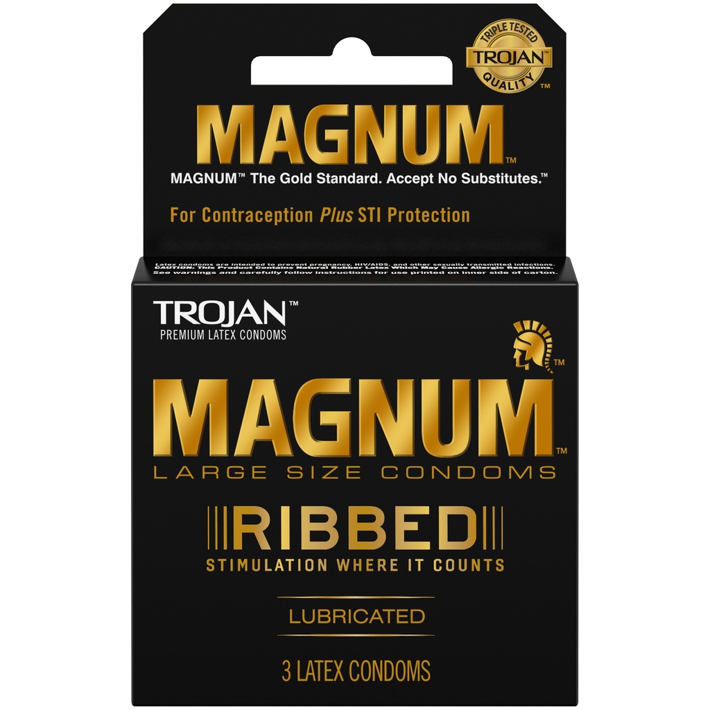[022600642084] TROJAN MAGNUM RIBBED 6/3PK