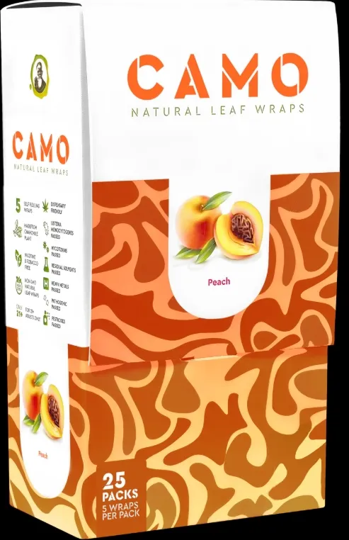 [850030268457] CAMO PEACH LEAF WRAP 25/5CT
