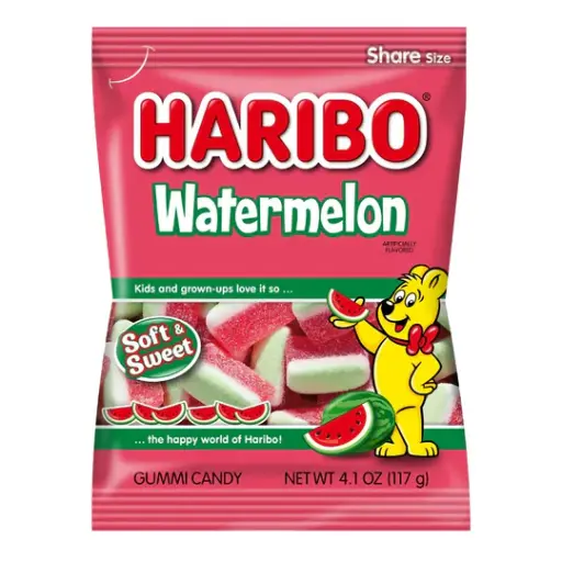 [00042238723337] Haribo Gummy Bag Watermelon 12ct, 4.1 oz