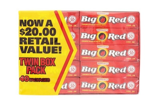 [022000293190] Wrigley Big Red Twin pk. 