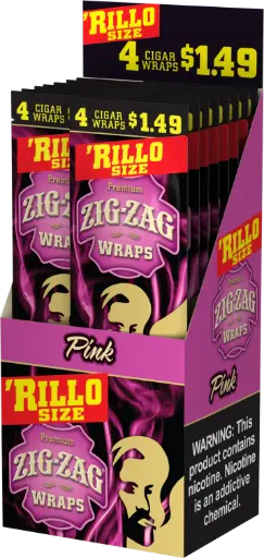 [784762078346] Zig-Zag Pink Cigar Wraps 4/1.49