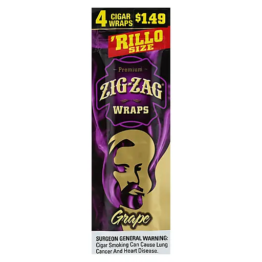 [784762078056] Zig-Zag Grape Cigar Wraps 4/1.49
