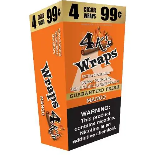 [842426155403] 4K Wraps Mango 4/.99 30 ct. 