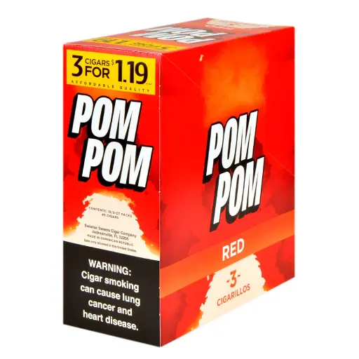 [025900345877] Pom Pom Cigarillos Red 3/15 ct 1.19
