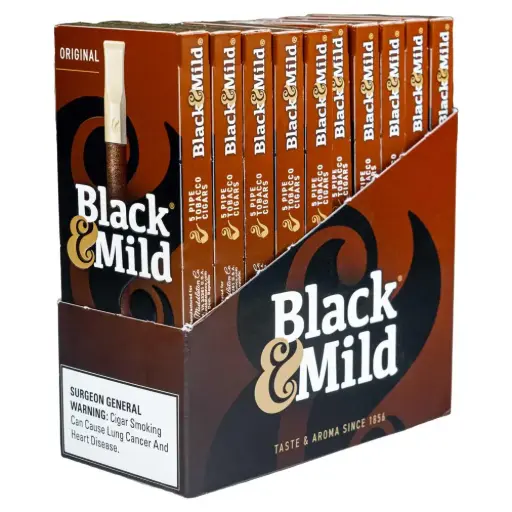 [070137500186] Black & Mild Original Plastic Tip Cigars 5/10 ct. 