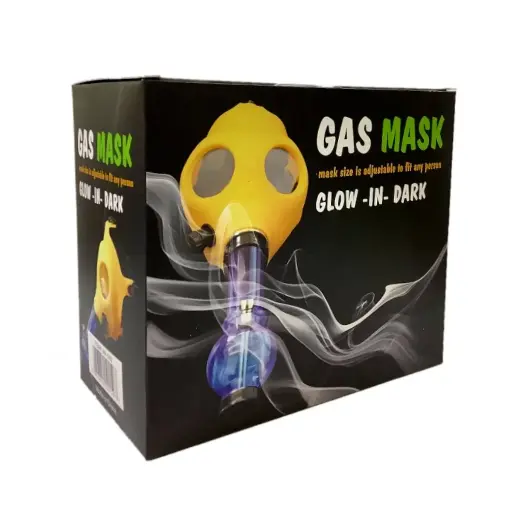 [036882101597] Gas Mask w/ Acrylic Bottle - GLOW-IN-DARK
