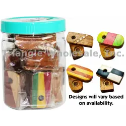 [812371019679] Wood Twist Pipe Assortment Jar (12pcs/jar)