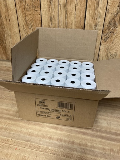 [638872480301] Thermal Paper Receipt Rolls 3-1/8" X 230' White 50 Rolls Brand New