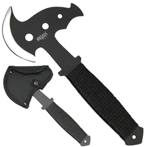 [842873034870] Throwing Axe 10" With Nylon Sheath Black 