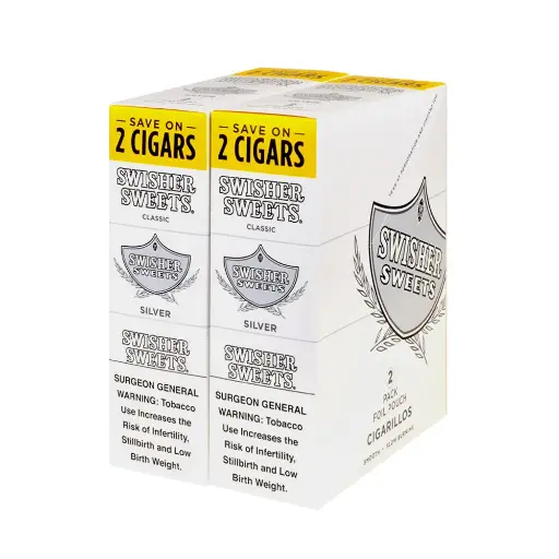 [025900309725] Swisher Sweets Cigarillos 30 PK of 2 Cigars Silver