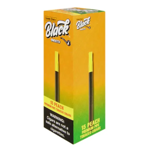 [842426182317] Good Times BLACK SMOOTH Peach Cigarillos, .89/15ct