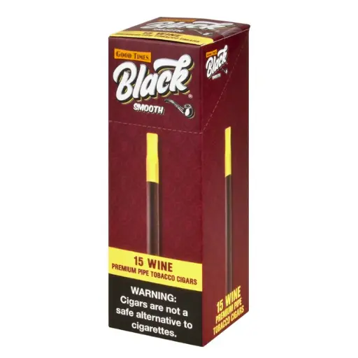 [842426182287] Good Times BLACK SMOOTH Wine Cigarillos, .89/15ct 