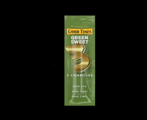 [842426160322] Good Times Cigarillos 2/1.29 Green Sweet 15 ct.
