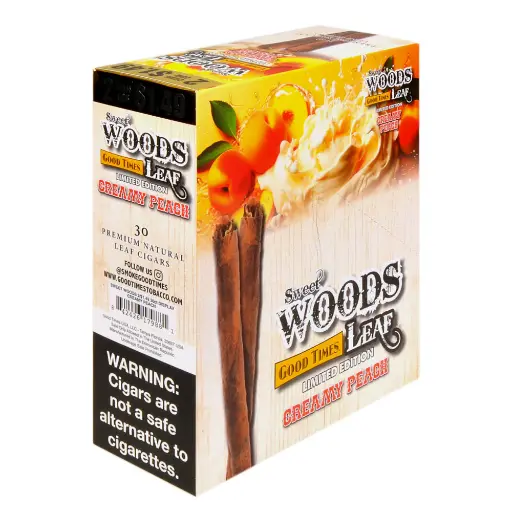 [842426179850] GOOD TIMES LEAF WOOD 2/1.39 CREAMY PEACH 15CT