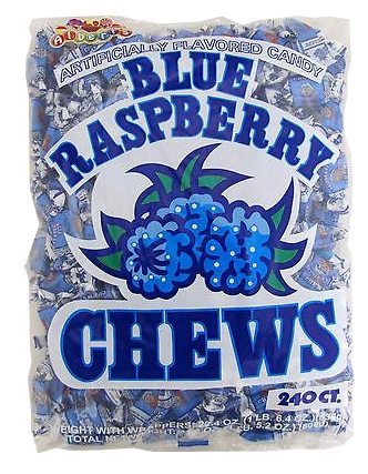 [072084018271] Albert S Blue Raspberry Chews Candy - 240 Piece Bag