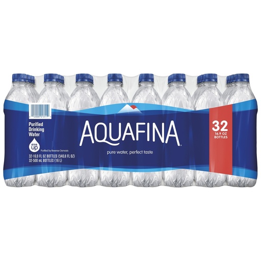 Aquafina Purified Bottled Drinking Water  16.9 Oz  32 Pack Bottles
