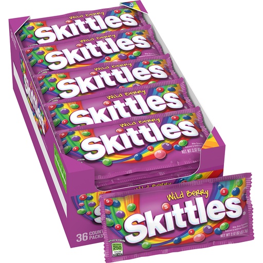 [040000011620] Skittles Wild Berry Candy  2.17 Oz. (36 Single Packs)