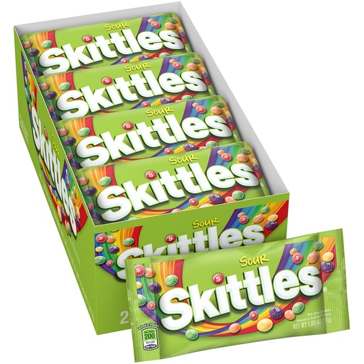 [040000012665] Skittles Sour Candy, Full Size, Bag, 1.8 Oz